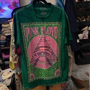 Pink Floyd Green Tee with Pink Accents